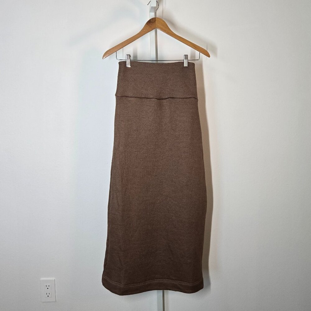 FREE PEOPLE Milley Co-ord Skirt Set brown Long Sleeve Top & Maxi Skirt Size XS - Picture 7 of 8